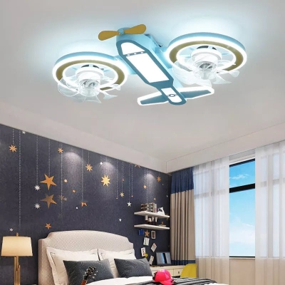 Lampada da soffitto e ventilatore per bambini in aereo