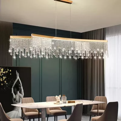 Lampadario lineare in cristallo Rexana