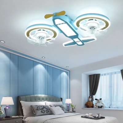 Lampada da soffitto e ventilatore per bambini in aereo