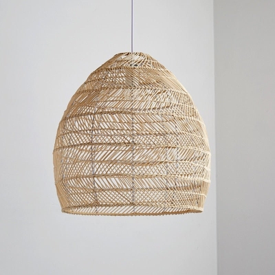 Lampada a sospensione in rattan fatta a mano