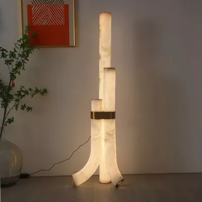 Lampada da terra Kanon in alabastro