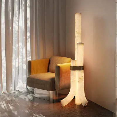 Lampada da terra Kanon in alabastro