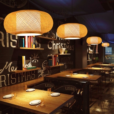 Lampada a sospensione in rattan Balance