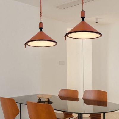 Lampada a sospensione in pelle Tiferet