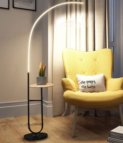 Curva Side Table & Lamp