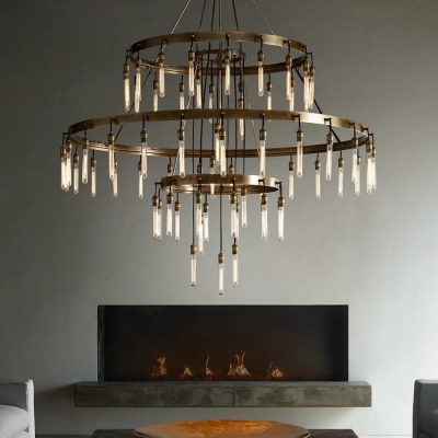 Lampadario rotondo a 3 livelli Sidero