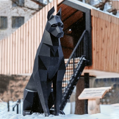 Figurina origami Dobermann nero